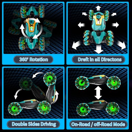 3 Pack Gesture Sensing Remote Control Car Toys for Ages 5-7-13,with Lights Music Spray,4WD 360° Spins All Terrains Kids Toys RC Cars,3-6 Year Old Boy Birthday Gift & 3-12 Best Gift for Kids