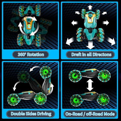 3 Pack Gesture Sensing Remote Control Car Toys for Ages 5-7-13,with Lights Music Spray,4WD 360° Spins All Terrains Kids Toys RC Cars,3-6 Year Old Boy Birthday Gift & 3-12 Best Gift for Kids