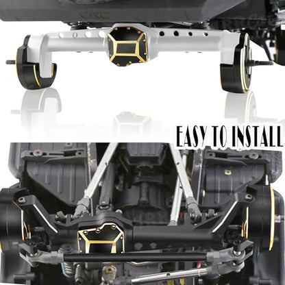 Brass Portal Covers Weights/Axle Diff Cover/Inner Portal Covers Front Steering Knuckles Upgrades Part for SCX10 III,Rc Upgrades Part Hops Up for SCX10 III,Replace AXI232026/AXI232006,Black