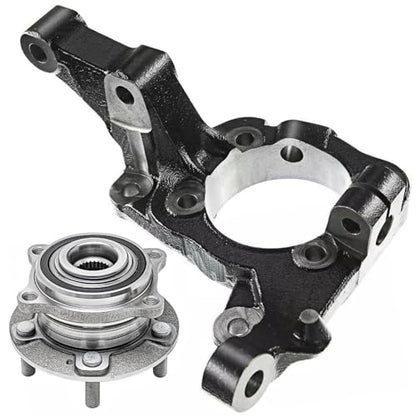 Detroit Axle - Front Left Knuckle Kit for 2007 2008 2009 2010 2011 2012 | Hyundai Veracruz, Driver Side Steering Knuckle, Wheel Bearing Hub Assembly Replacement - size: 2UW471964/Kit