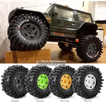 1.9 Rock Crawler Mud Tires and Plastic Wheels Rims OD 118mm 1/10 rc Rubber Grappler hubs Tyres with Foam for 1:10 Crawler Car Tamiya CC01 Traxxas TRX4 Axial SCX10 II RC4WD Gen8 4PCS (White) - color: White