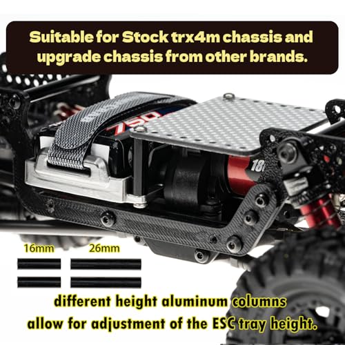 Battery Tray & ESC Receiver Tray, Double Decker Plate for 1/18 RC Crawler TRX4M, Silver - color: Silver