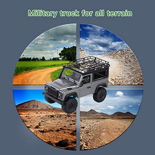 GoolRC MN 99s RC Car, 1/12 Scale 4WD 2.4G Remote Control Car for and Adults, RTR RC Crawler Off Road Truck for Land Rover Vehicle Models with 2 Batteries - size: 2 Batteries