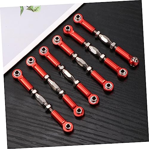 6pcs Adjustable Turnbuckle Rod Linkage for Rc Epxhsp Racing Trucks Premium Steering Rods Easy to Install Upgrade Parts Red
