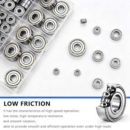 Dianrui 68 PCS 693ZZ/ 623ZZ/ 624ZZ/ 685ZZ/ 687ZZ/ 627ZZ Ball Bearings Assortment Kit, Small Bearings Carbon Steel Deep Groove Bearing, for Furniture Wheel, Roller Skates, 3D Printing and ect —6 Size - size: Assorted kit
