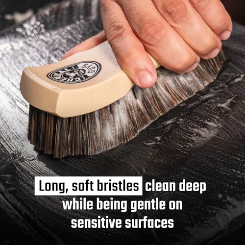 Chemical Guys Long Bristle Horse Hair Leather Cleaning Brush - Leather Brush to Gently Clean Car Interiors,Furniture,Sneakers,Boots,and More - Safe for Natural,Synthetic,Faux,and Pleather,(Pack of 12) - size: Brush (Pack of 12)