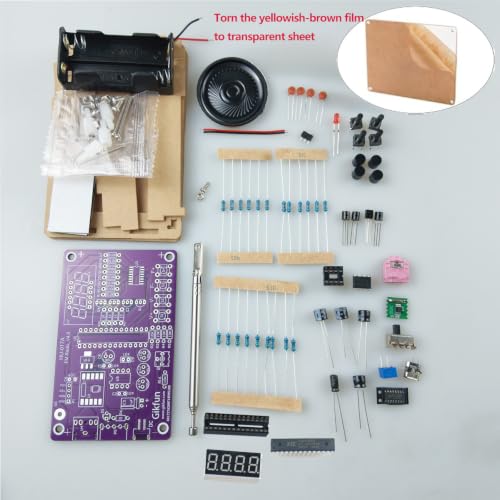 FM Radio Kit Soldering Practice Kit DIY School Project FM 87-108MHz with 2 Power Supply Modes, Soldering Learning and Teaching for Beginners, Adults EK1989