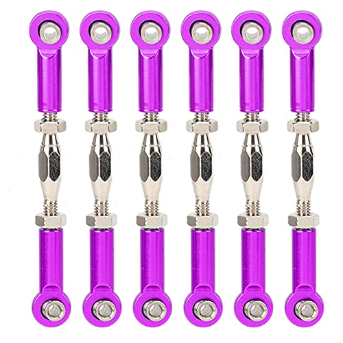 RC Pull Rod, 6Pcs Adjustable Servo Links Tie Rod RC Car Linkage Aluminum Alloy Turnbuckle Rod Linkage Set for RC Hobby Car Model() Turnbuckle Rod Linkage Rc Car 50Mm Turnbuckle