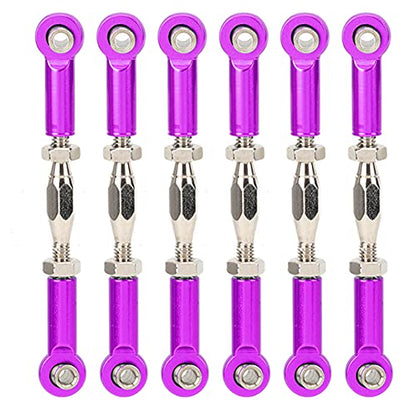 RC Pull Rod, 6Pcs Adjustable Servo Links Tie Rod RC Car Linkage Aluminum Alloy Turnbuckle Rod Linkage Set for RC Hobby Car Model() Turnbuckle Rod Linkage Rc Car 50Mm Turnbuckle
