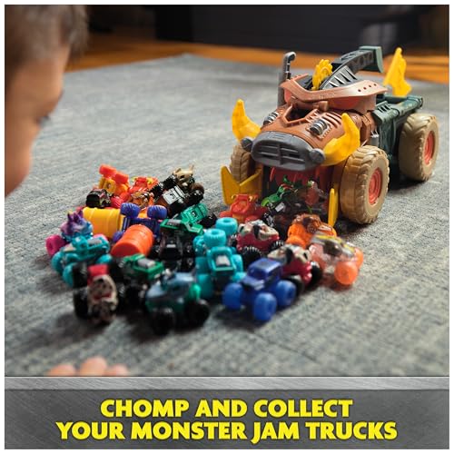 Monster Jam Mini Jams Megalodon Mad Hog Chomper Cleanup Toy | Includes 1 Mini Truck & Mad Hog Chomper, Chomp Minis for Easy Cleanup, Storage & Pretend Play, Toys for Ages 3 and Up - style: Madhog Chomper Playset