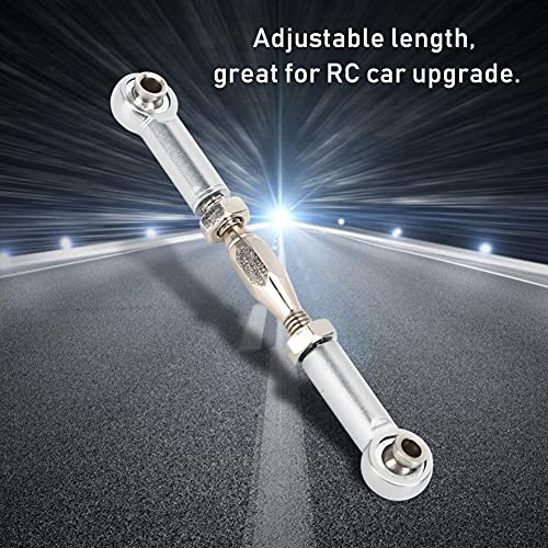 RC Car Turnbuckle, 6Pcs Adjustable Servo Links Tie Rod Aluminum Alloy RC Pull Rod Turnbuckle Rod Linkage Set for RC Hobby Car Model(Silver) Rc Steering Linkage Dilwe Tie Rods Buckle