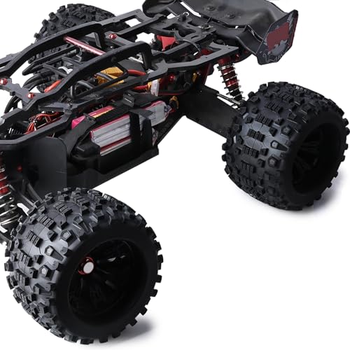 Pre-Glued Huge 17mm Hex 3.8“ RC Truck Wheels Tires 1/8 RC Monster Truck Tyres Fits 1/8 Summit ERveo 1/8 Arrma 6S Kraton Outcast Notorious 1/7 6S Big Rock Redcat HPI 1/8 Savage JLB Cheetah - style: Rock Tread