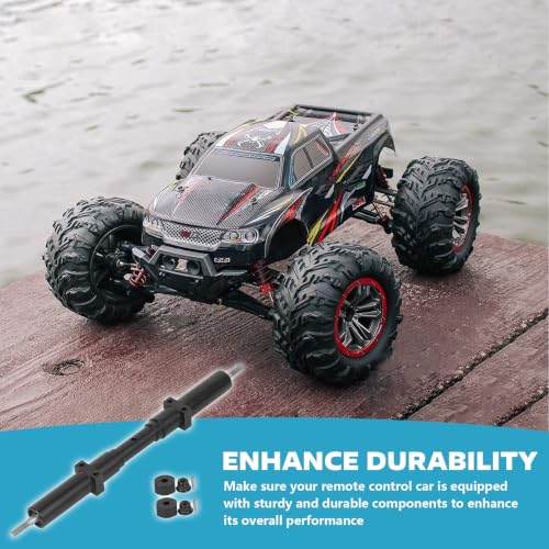 1/10 RC Wheel Axles Set, Metal Non Powered Rear Wheel Axle RC Car Upgrade Parts Replacement, Rc Vehicle Axles Compatible with Tamiya 1/10 RC Tractor Truck, Flatbed Trailers