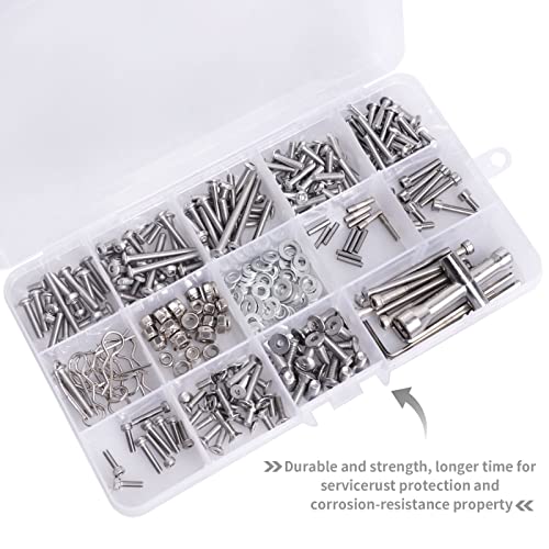 288pcs RC Screws Kit Repair Tools M3 M4 Hex Screws RC Repair Tool Kit Hardware Set for 1/10 Traxxas Slash 2WD 4x4 Accessories