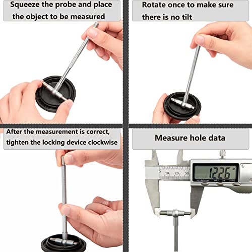 Beslands 6 Pc Telescoping Gage Set, T-Bore Hole Gauges, High Precision Telescopic Bore Gauge with a Portable Case(Range 5/16" - 6") - size: T-Gauges 5/16" to 6" with case