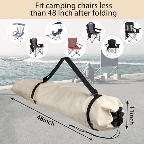 Xxerciz Camping Chair Replacement Bag 48 Inches Folding Chair Carry Bag with Adjustable Shoulder Strap Nylon Storage Tent Bag Heavy Duty Chair Bag for Travel Camping Sports (Exclude Chair)