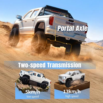BEEZRC FMS 1/18 FCX18S Sierra S Brushless RC Crawler, Officially Authorized, RTR Off-Road 4x4 with LED Lights mini RC Truck, Two-Speed Switch, Remote Control Car for Adults