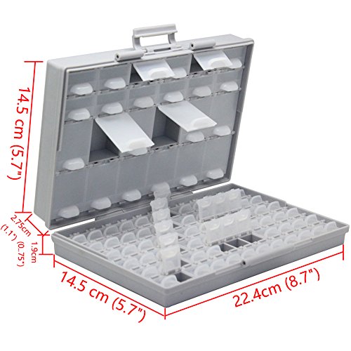 3pcs AideTek BOXALL 96 Compartments Enclosure SMD SMT Parts Organizer Surface Mount Box Labels - style: 3BOXALL96