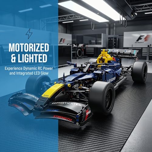 Track Racing rc car, Open Wheel rc car, 1:10 RC Car Kit with LEDs | track racing rc car with a large display-size build, RC power system, LED lights, and detailed suspension; built for solo.
