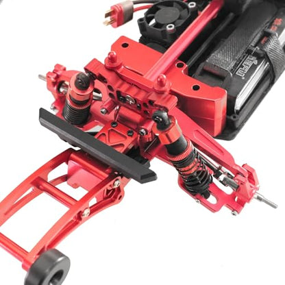 For Mjx For Hyper Go 14210 14209 H14BM Metal Steering Cup Upper Lower For Swing Arm Set Shock Tower Bracket Body Post RC Car Upgrade Parts Models(Red) - color: Red