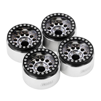 INJORA 1.9" 150g Brass & Aluminum -10mm Offset Wheels for 1/10 RC (Silver) - color: Silver