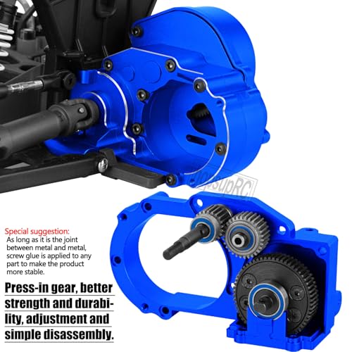 Metal Magnum 272R Assembled Transmission Upgrades Part for 1/10 Slash/Rustler/Stampede/Bandit 2WD VXL. Gearbox Transmission Bundle with Tooth Spur Gear Hops Up. #9495(Navy Blue) - color: Navy Blue(for 1/10)