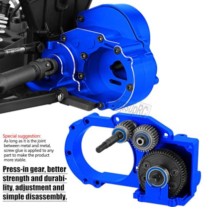 Metal Magnum 272R Assembled Transmission Upgrades Part for 1/10 Slash/Rustler/Stampede/Bandit 2WD VXL. Gearbox Transmission Bundle with Tooth Spur Gear Hops Up. #9495(Navy Blue) - color: Navy Blue(for 1/10)