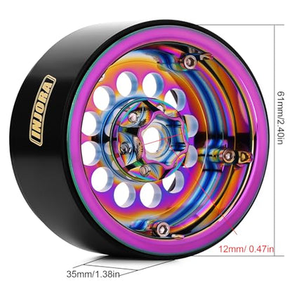 INJORA 224g Brass & Aluminum -10mm Offset Wheel for 1/10 RC Crawler (W2257)