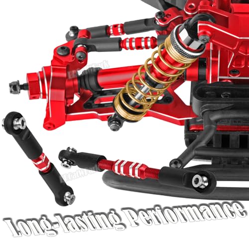 RC Upgrades Part for 1/10 Granite 3S/Senton 3S & Mega550,Aluminum Shock,Links,Suspension A-Arm,Caster Block,Steering Blocks,Stub Axle Carriers,Driveshaft CVD Axles w/Hex,Red - color: Red - (Upgrades)