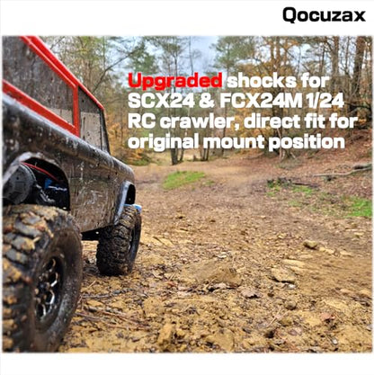 1/24 RC Crawler Shocks Upgrade Kit, 40mm Big Bore Oil Shock Absorber Damper for SCX24 FCX24M, Aluminum Brass Lightweight Replacement Parts