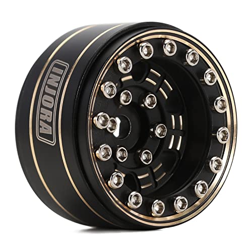 INJORA Brass 1.0 Beadlock Wheel Offset -3.15mm for 1/18 1/24 RC Crawler - color: Black