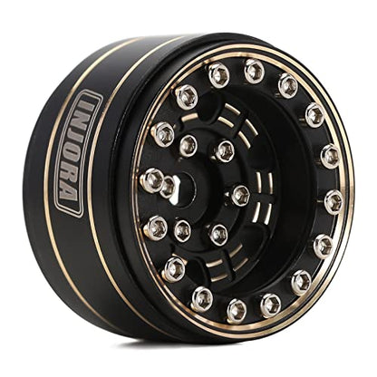 INJORA Brass 1.0 Beadlock Wheel Offset -3.15mm for 1/18 1/24 RC Crawler - color: Black