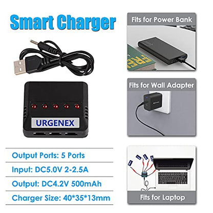 3.7V Lipo 850mah Rechargeable Lipo with JST Plug X5 Charger for MJX Syma Holy Stone Sky Viper RC Quadcopter Drone X56W X400 X400W X300C X400C X800 HS110 HS200 S670 V950hd S1750 V2450