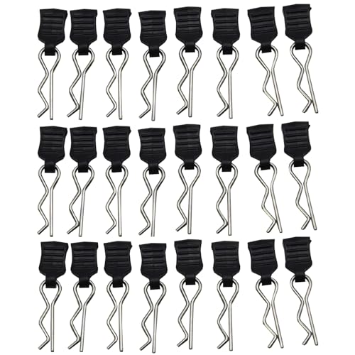 Blomiky 24pcs 1.0mm M001 Body Shell Clips with Pull Tabs Spare Parts for All 1/8 1/10 1/12 1/14 1/16 1/18 1/20 1/24 Remote Control Trucks / 14210 Clips 2