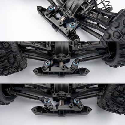 Black Front Steering Assembly for Tra-xxas 1/16 Mini Maxx Slash XRT | 4WD RTR Brushless Monster Truck RC Car Upgrades Parts Aluminum Bellcrank - color: Black
