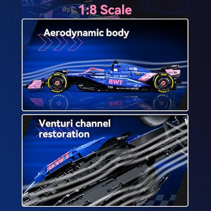CaDA C64012W BWT Alpine F1 Team A525 2025 Formula One Race Car Building Kit, 2173PCS Large 1:8 Scale Collectible Model,Full Detailed Mechanical Functions, Building Set for Teens Adults
