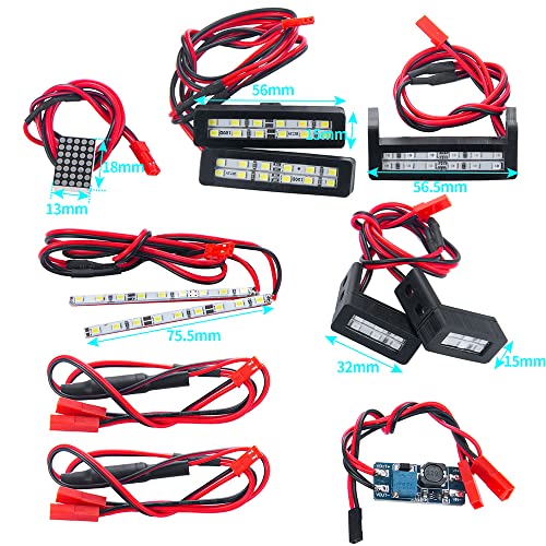 1:7th RC Led Light Kit Headlight Taillights Front/Rear Lamp for 1/7th ARRMA Limitless F1 RC Car Upgrades