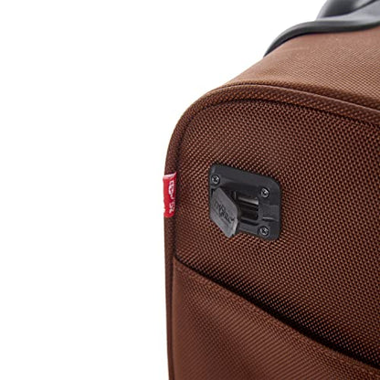 TPRC 15” Underseat Carry-On Luggage Airline Approved Personal Item with USB Charging Port, Brown - color: Brown