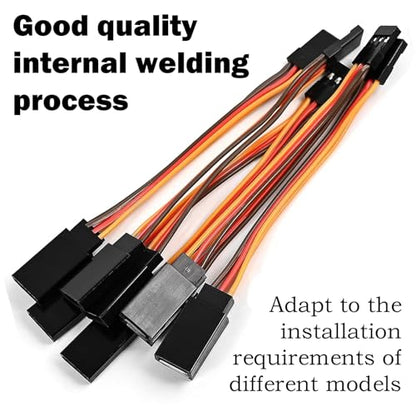 10Pcs Servo Extension Wire Cable Splitter, 1 Female to 2 Male Y Harness Cord, Connector Kit for JR/Futaba RC Cars Drones Boats Airplane, 11CM 26AWG Wire Extension