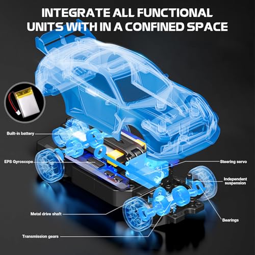 1/43 Scale RC Drift Car, Mini 911 RC Model Car 2.4GHz 4WD RC Alloy D43 Vehicles with Gyro & LED Lights for Adults Hobby Toys (Purple) - color: 911-purple
