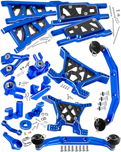 RC Upgrades Part for 1/10 Slash,Shock Towers,Caster Block,Steering Blocks,Rear Stub Axle Carriers,Suspension Arms,Body Mount,Steering Block,Navy Blue