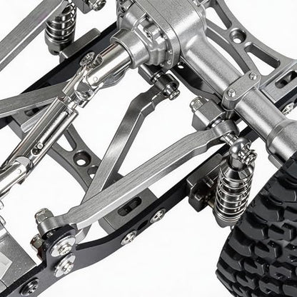 WPL C24 Upgrades, 8-Piece Aluminum RC Chassis Link Set for C14/C24, Red | RC car pull rod kit for 1/16 WPL C14/C24 and 1/12 MN models, with 4 x 62 mm and 4 x 56 mm suspension links - color: Red
