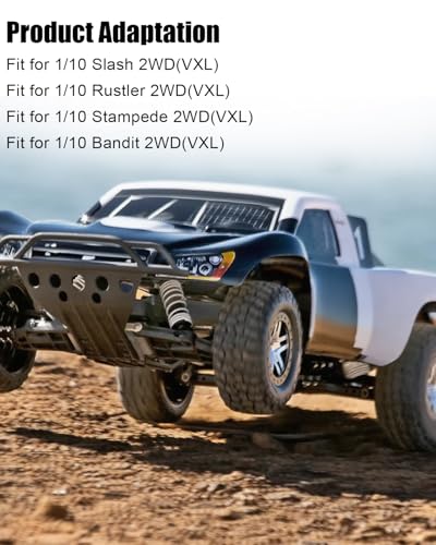 Steel Gearbox Transmission Gear Upgrades Part Fit for 1/10 Slash 2WD(VXL) | for Rustler/Stampede/Bandit 2WD(VXL), RC Metal Steel Gear Set Black