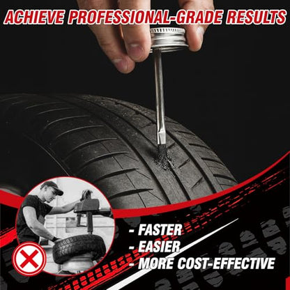 Vulcanizing Cement 8.5Oz, All Purpose Tire Repair Glue, Fast-Dry Rubber Cement Glue with Brush, Heavy Duty Tire Patch Kit for Car, Motorcycle, Bike Tires
