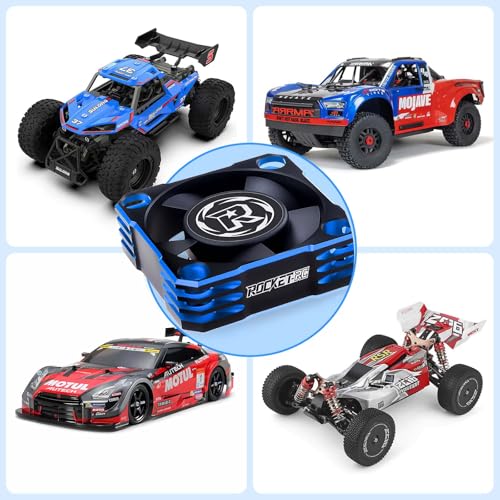 Surpass Hobby 30mm Motor Cooling Fan,28000RPM ESC Cooling Fan,Rc Heatsink for 1/8 1/10 1/12 RC Car 540 550 Brushless Motor (Black Blue) - color: blue