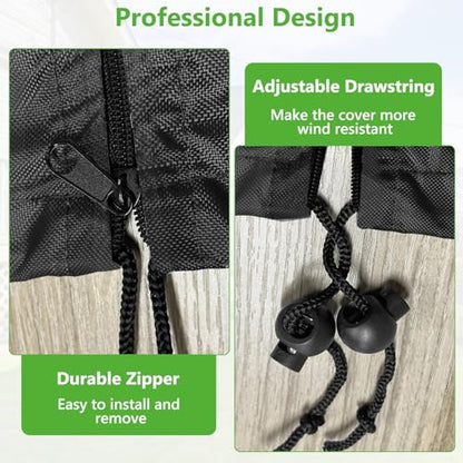 Tire Cover, Heavy Duty Waterproof and Dustproof Tire Storage Bag for Jeep Trailer RV SUV Truck Tires with Zipper (Black,Holding 4 Tires Within 34 Inch Diameter) - size: 35 x 49in