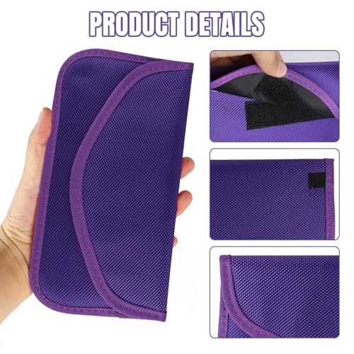 2PCS Faraday Bag for Phones and Car Keys, Keyless Entry RFID Signal Blocking Bag Key Fob Protector, Anti-Theft Faraday Pouch for Cell Phone Privacy Protection, Signal Shielding (Purple) - color: Purple