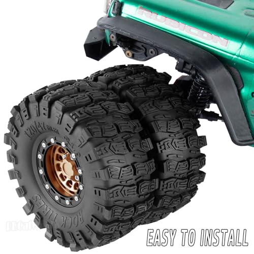 Aluminum 1.9 Beadlock Wheel Rims with Adjustable Offset for 1/10 RC Crawler Car SCX10 SCX10 II 90046 SCX10 III AXI03007 TRX4/6 Gen7/8 D90 VS4-10,BRCatWPark 4pcs Double Beadlock Wheel Rims,Brown - color: Brown - (Rims)