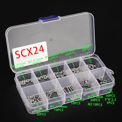 Stainless Steel Screws Set with Box for 1/24 RC Crawler Car Axial SCX24 AX24 Upgrade Part