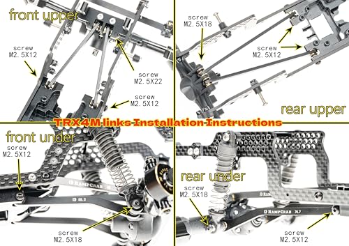 High Clearance Links Set for TRX4M Defender and Bronco, Stainless Steel Links Set, 42g/Set - size: for Defender Bronco